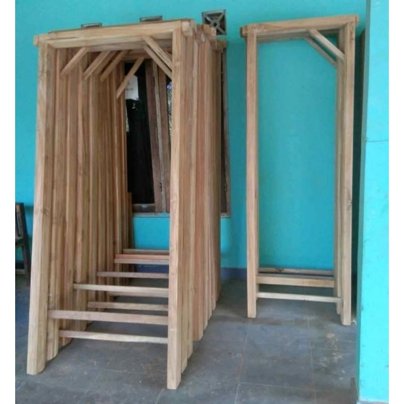 Kusen kamar kayu jati untuk ukuran pintu 200 cm x 80 cm