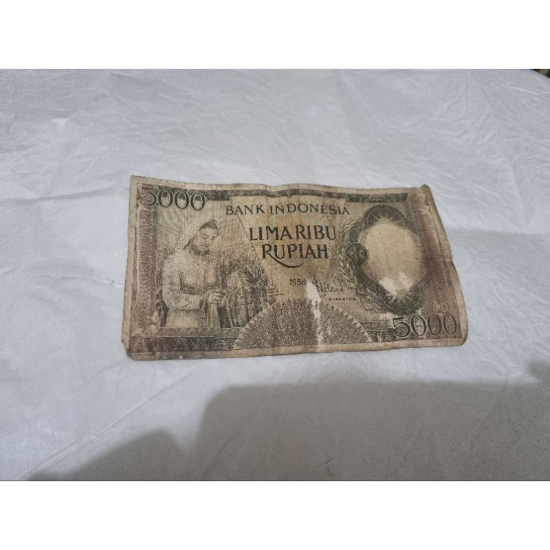 Uang 5000 kuno indonesia asli