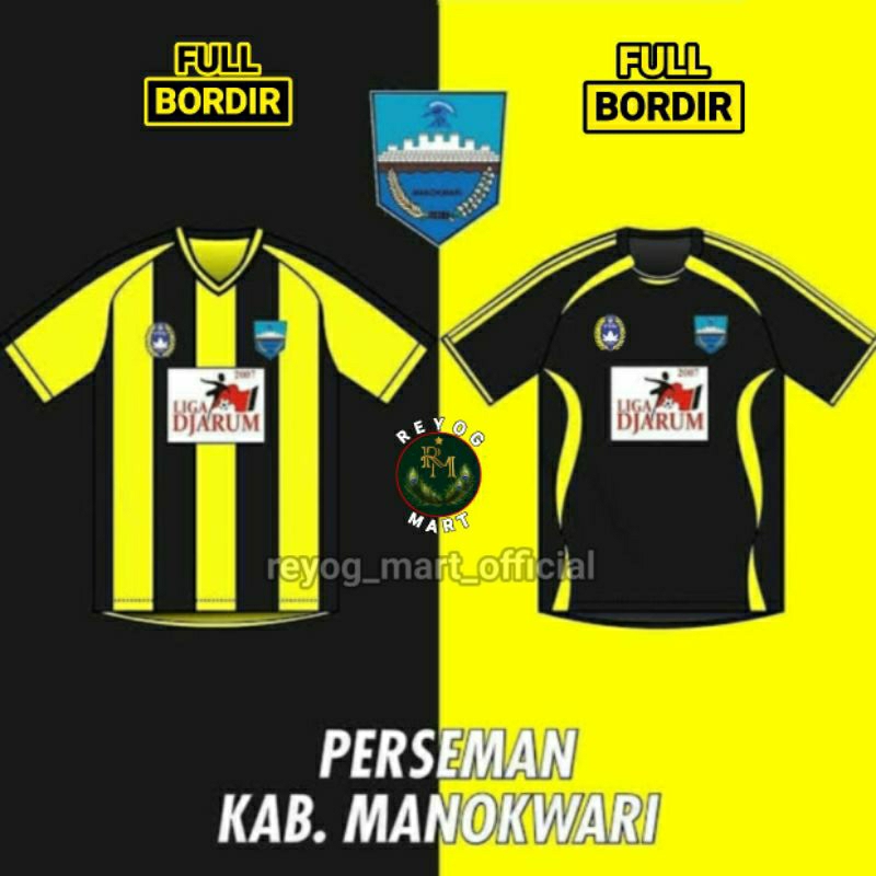 JERSEY PERSEMAN MANOKWARI LIGA JARUM 2007 FULL BORDIR HOME AWAY RETRO REMAKE LOKAL