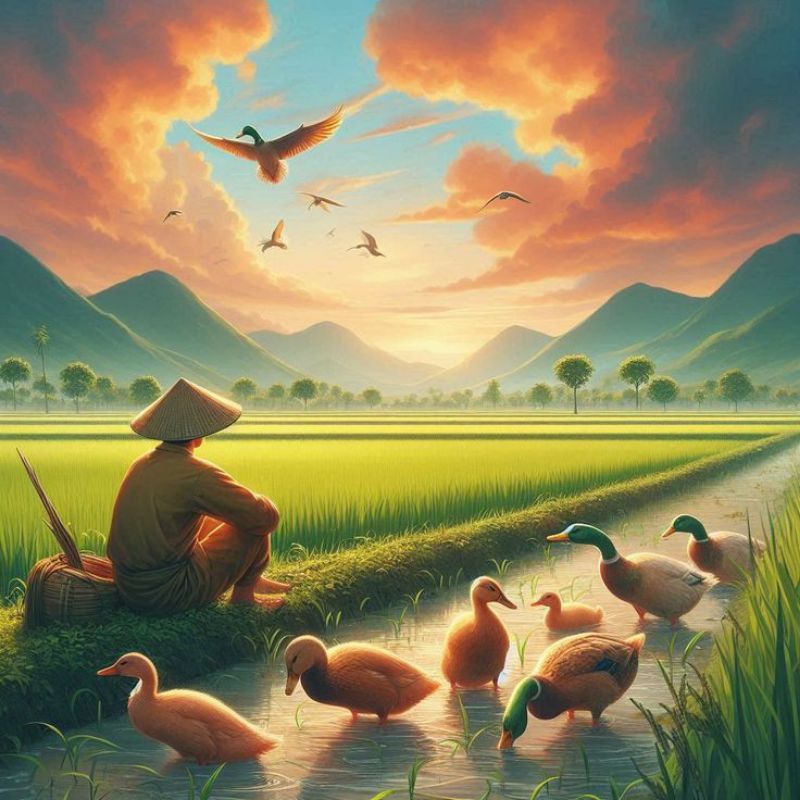 Poster cetak, pemandangan petani, hiasan dinding, pemandangan petani, bisa cod