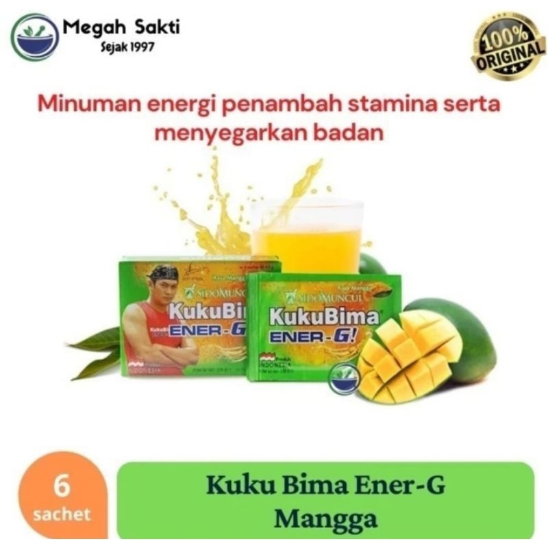 

Kuku Bima Ener-G Vit C1000 Mangga 6's - Minuman Berenergi Vitamin Rasa Mangga