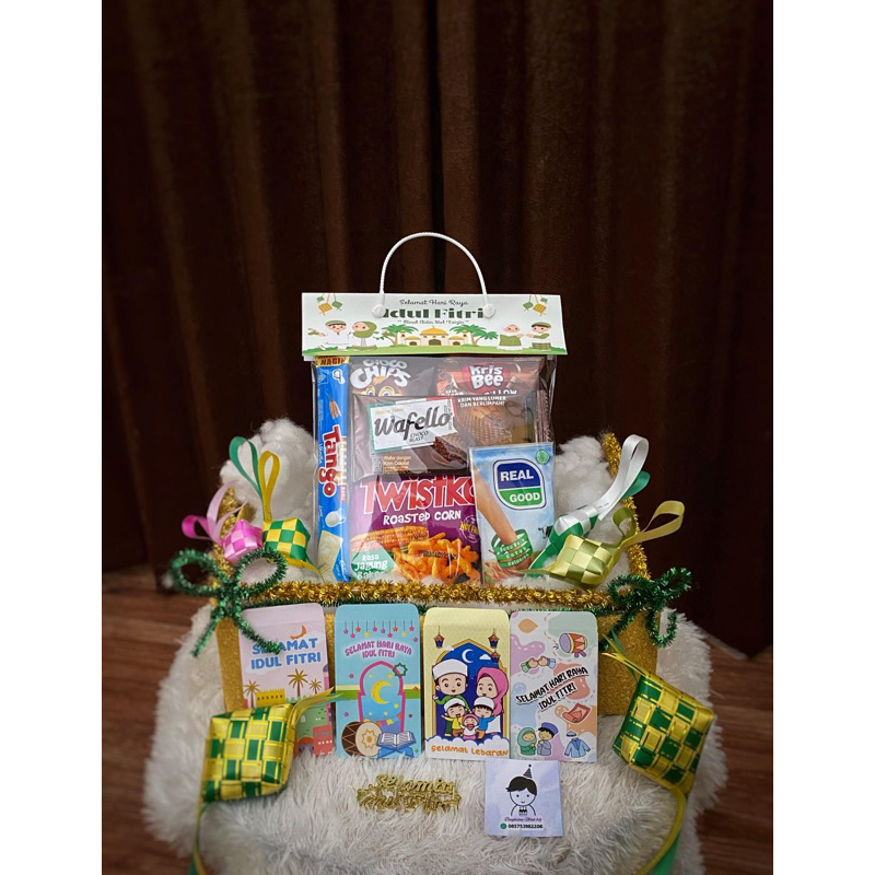 

Snack THR / Bingkisan lebaran / Bingkisan Ulang Tahun Costum / Snack ultah anak / Hampers Ultah