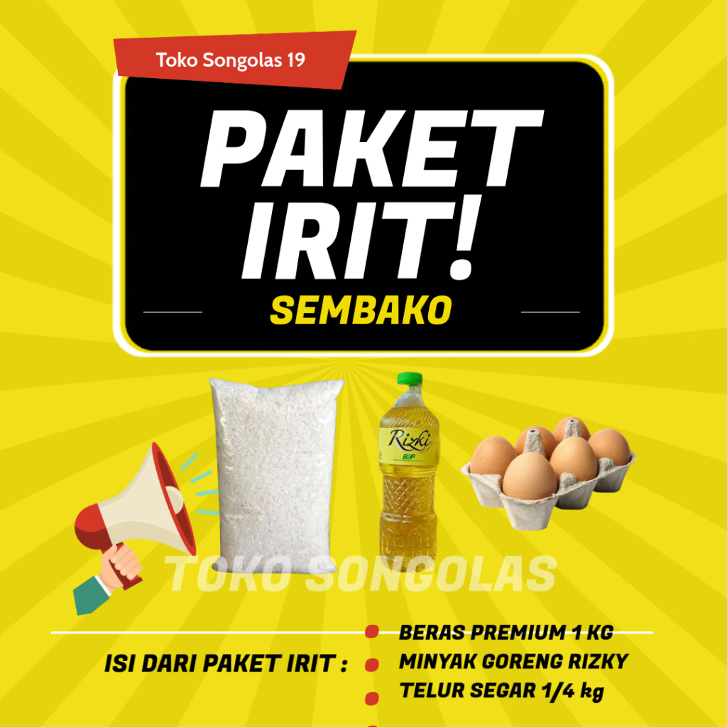 

Paket Irit Sembako murah BERAS , MINYAK , TELUR ( JAWA TIMUR KHUSUS PENGIRIMAN INSTAND ) TERMURAH dan HEMAT !