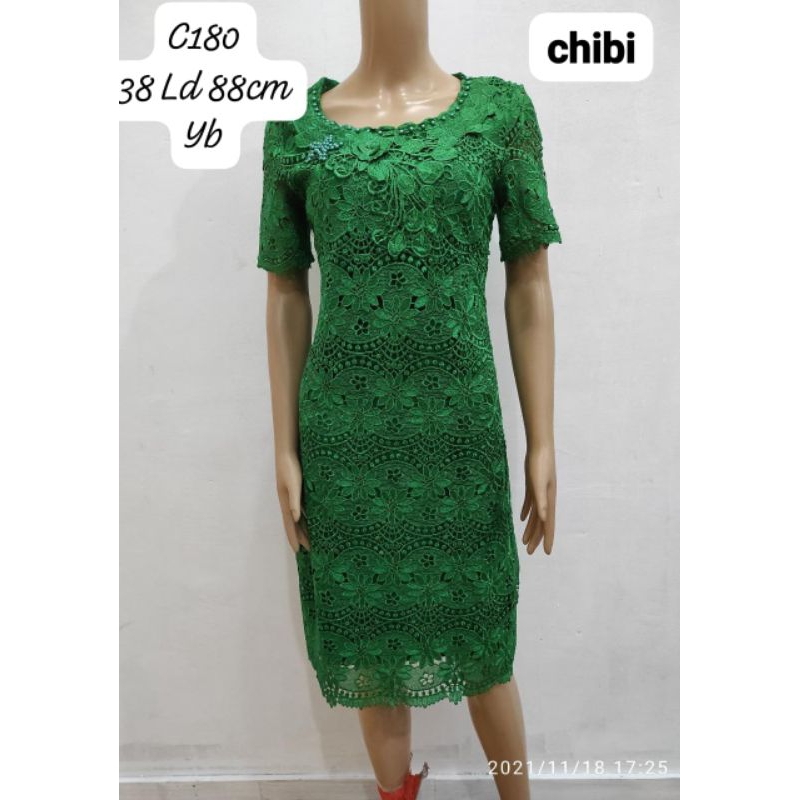 Dress full brokat hoki tebal import premium high quality kombinasi mutiara