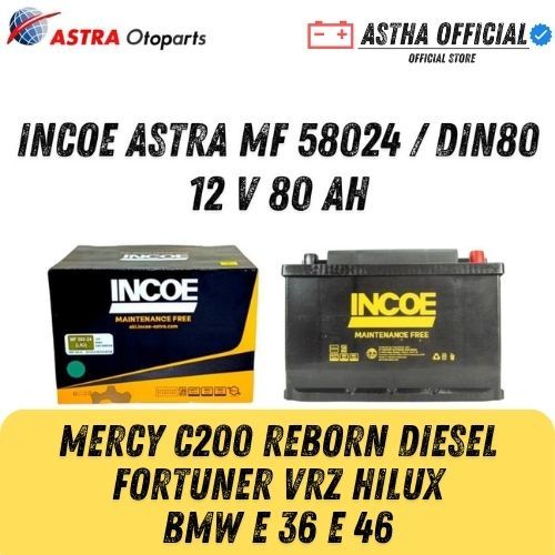 AKI MERCY C200 INCOE ASTRA DIN80 / 58024 80AH INNOVA REBORN DIESEL