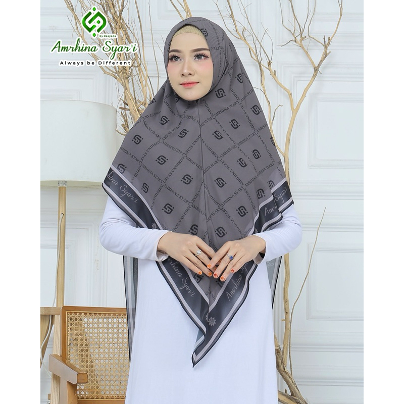 Khimar Printing Syari / Hijab Ceruty / Hijab instan / Hijab jumbo / Amrhina Syari_A 02