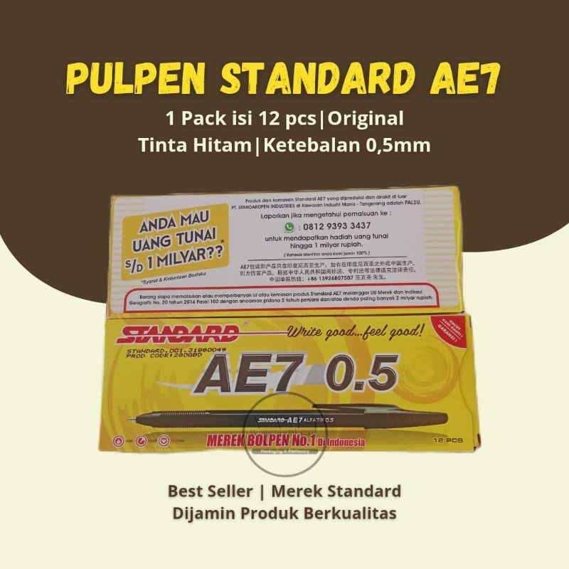 

Bulpen Standard AE7 0.5 Hitam Original