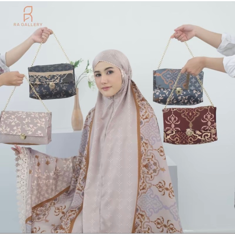 Mukena SUPER JUMBO RAYON premium Mukena Rayon Jumbo ( Rayon Printing ) Free Tas Kerut Kening PUSAT G