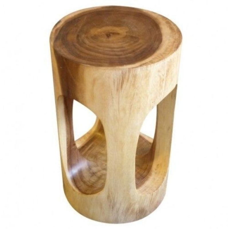 stooll bulat model lubang kayu trembesi