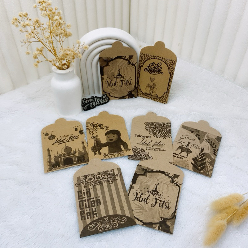 

100pcs Angpau lebaran coklat rustic / amplop hari raya