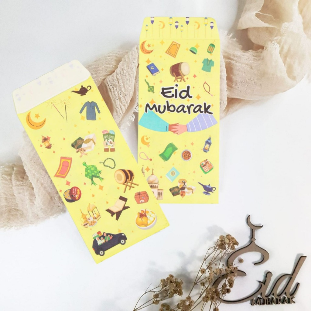 

20 Amplop Lebaran Doodle Yellow