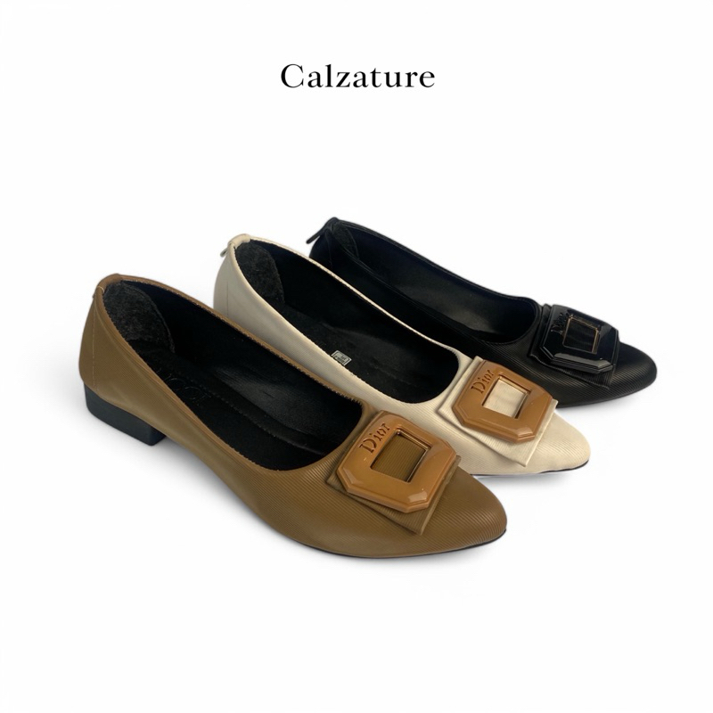 Calzature - Sepatu Kerja Wanita Hak Chunky 3cm Flat Shoes 003
