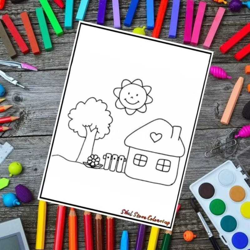 

Kertas Mewarnai Anak Paud Mix Pemandangan (10 Lembar Gambar Berbeda) / Kertas Gambar Tebal Bisa Pakai Spidol, Crayon & Cat Air