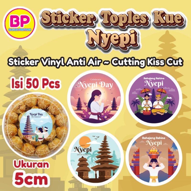 

Cetak Stiker Kue Kering Nyepi / Cookies Nyepi / Kemasan Toples Kue Nyepi / Stiker Nyepi / Sticker Bulat Nyepi / Rahajeng Rahina