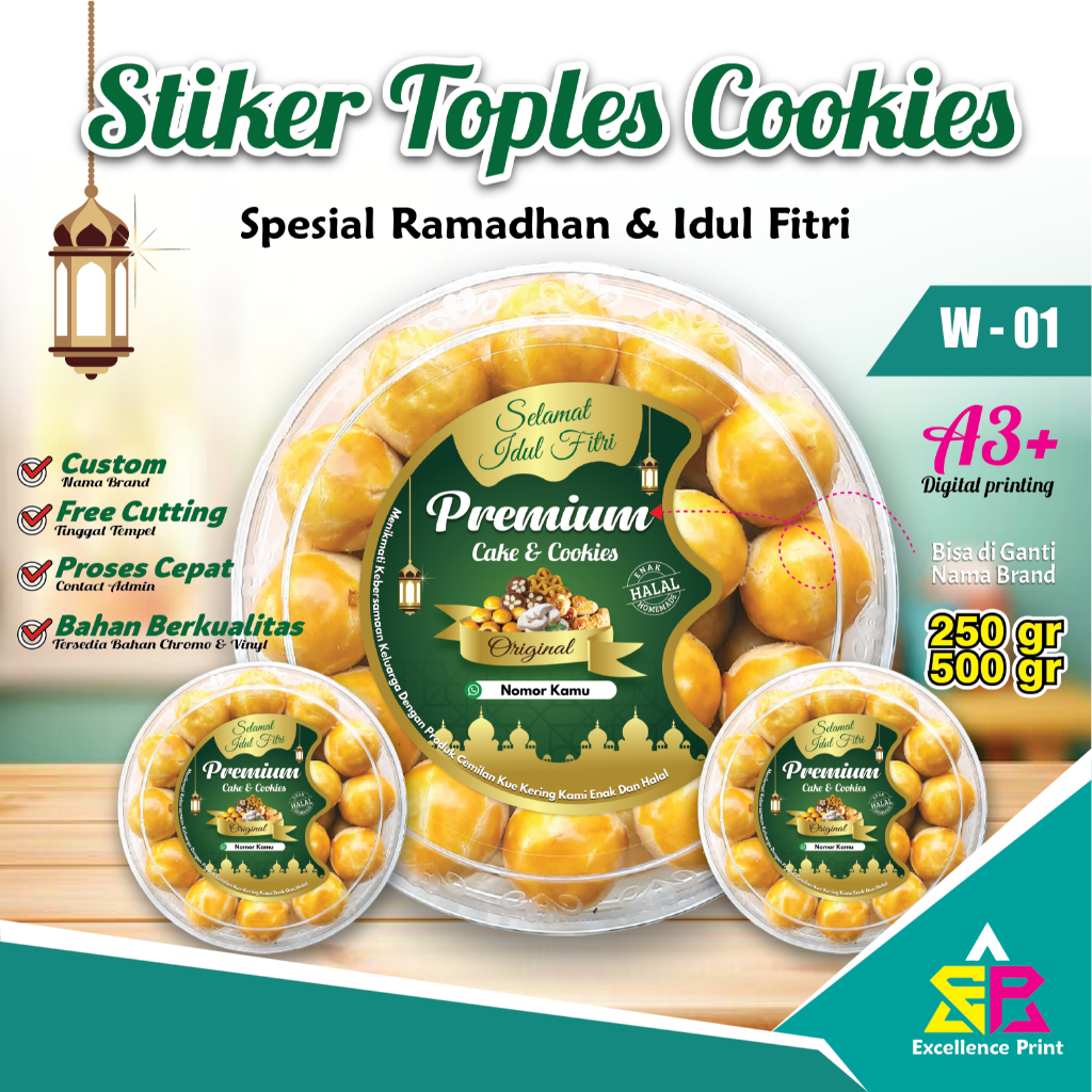 

Stiker Toples Cookies spesial Idul Fitri Custom / Sticker Lebaran Idul Fitri Bisa Ganti Nama
