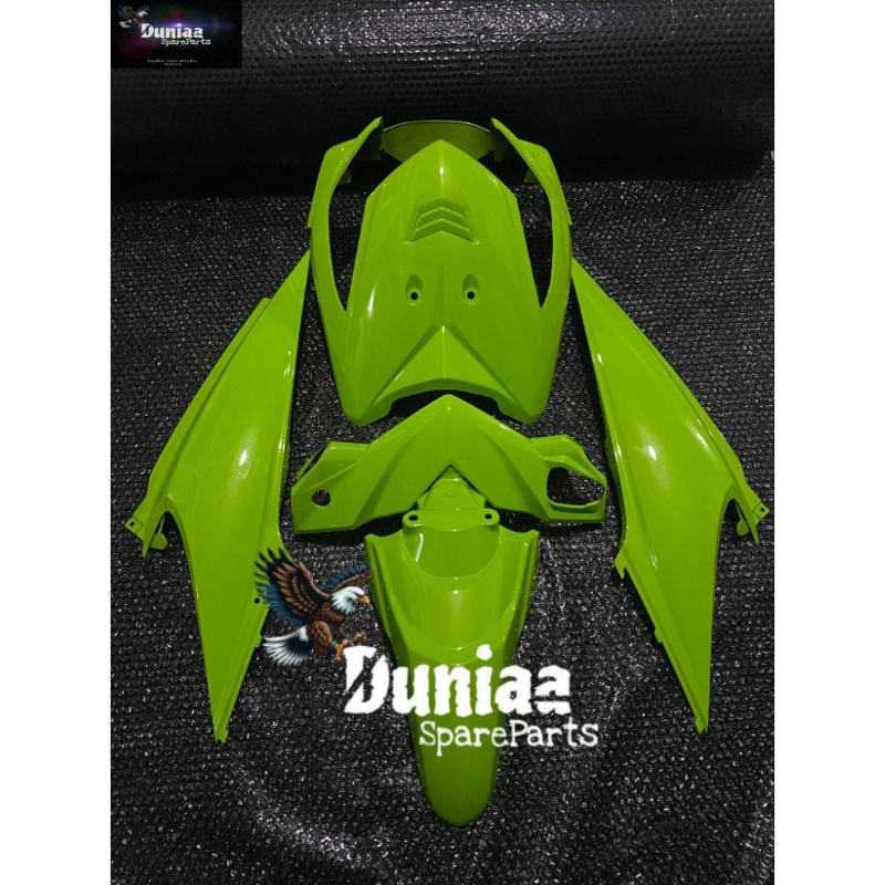 BODY HALUS SATU SET MOTOR BEAT KARBU TAHUN 2008-2012 WARNA HIJAU STABILO, CAT COSTUM