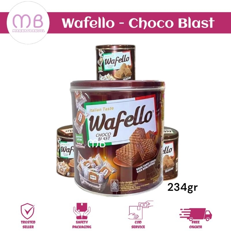 

ROMA WAFELLO WAFER ITALIA COKLAT CHOCO 234 GR KEMASAN KALENG BEST SELLER