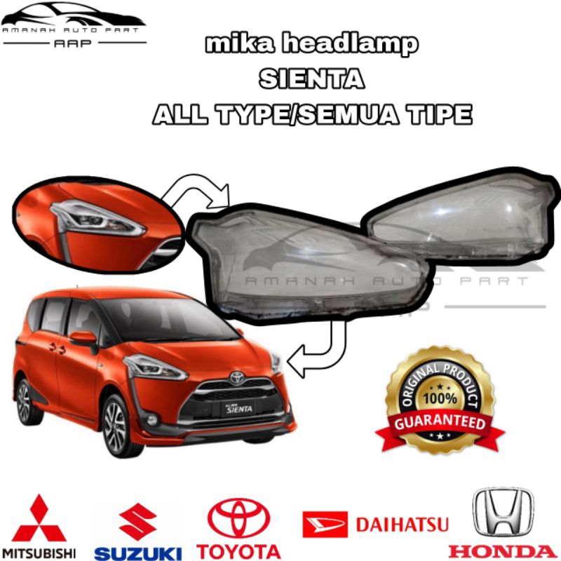 mika lampu depan Sienta original copotan untuk semua tipe mobil Sienta mika headlamp Toyota Sienta m