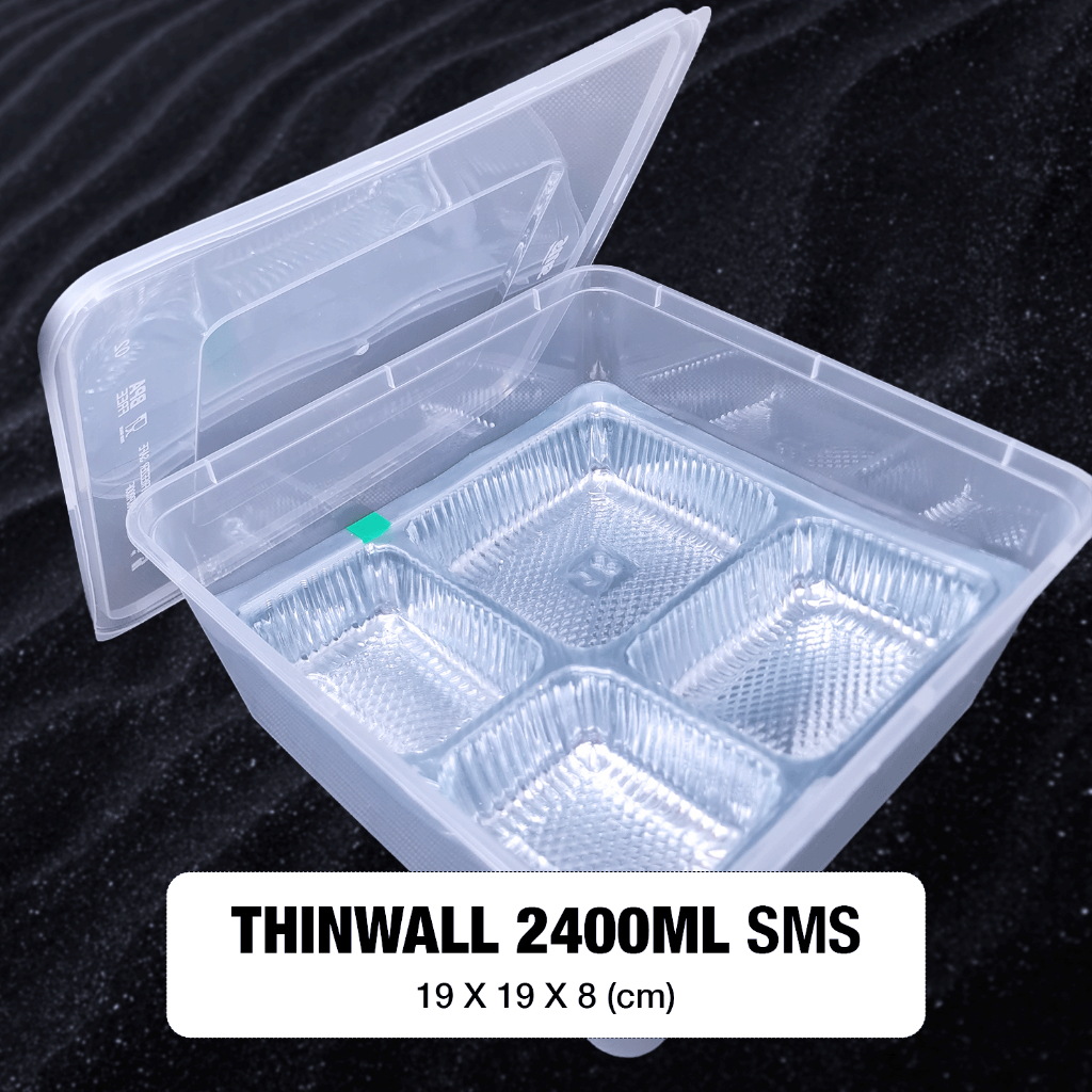 Thinwall DM 2400ml KOTAK/SQUARE Food Container Box