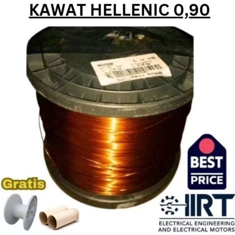 Kawat Email Tembaga Hellenic 0,90 mm (100Gram), Gulung Dinamo Helenic Jerman Mediotherm 200