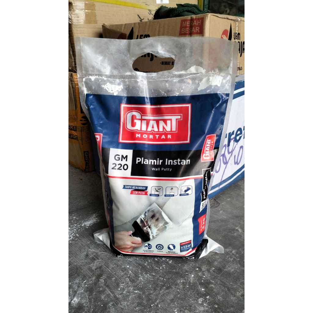 Plamir Tembok Instan Giant 220 5 Kg, Plamir Instan