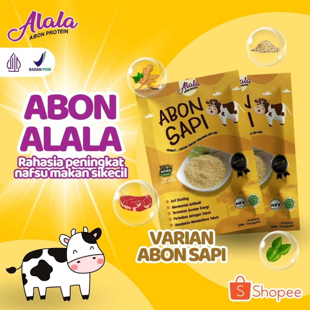 

Abon Bayi Alala MPASI Varian Lengkap untuk Anti Stunting Nutrisi Tubuh Anak