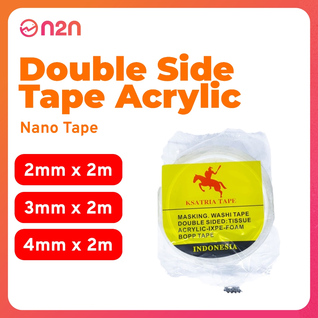

Lakban OPP Tape / Isolasi Nano Double Tape Acrylic Washable Tape Isolasi 2 Sisi Solatip Tape | N2N Factory
