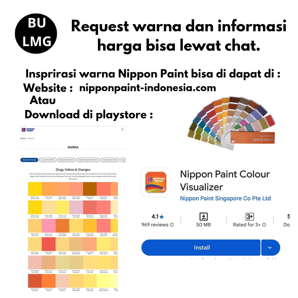 Cat Tembok Nippon Paint Vinilex 1,3kg TINTING Cat Tembok Interior Bisa Request Warna [Nippon