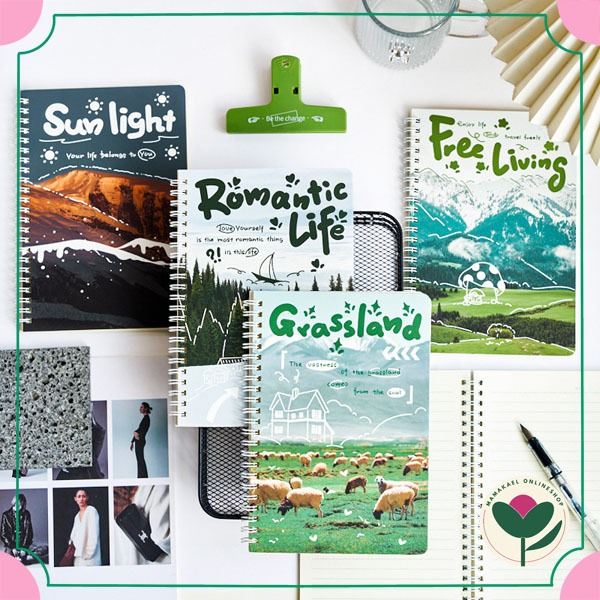 

Notebook enjoy life ukuran A5 buku tulis bergaris catatan cover estetik cantik MK1927