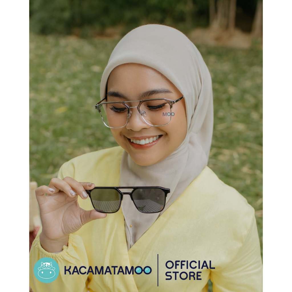KACAMATAMOO Frame Kacamata Clip On Titanium CO1026 RAMADHAN COLLECTION Kacamata 2 in 1 minus silinde