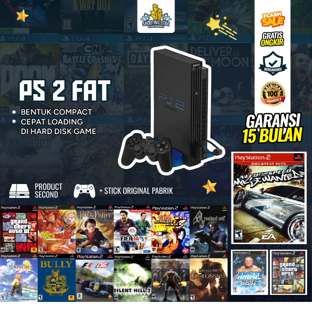 PS 2 PS2 FAT MATRIK SECOND HDD 160-250GB GARANSI 1 TAHUN