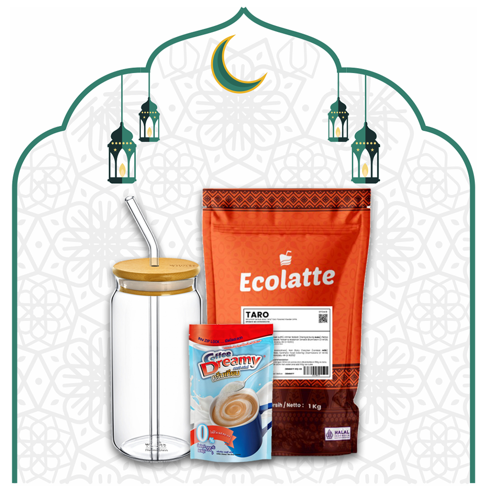 

Paket Hampers 03 - Kado / Gift / Hadiah / Parcel - Drink Set (Tumbler Gelas Kaca + Powder Drink + Creamer)