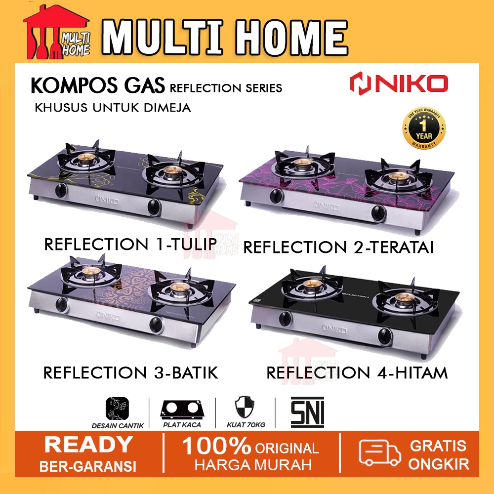 NIKO Kompor Gas Meja 2 Tungku - Niko Reflection Series