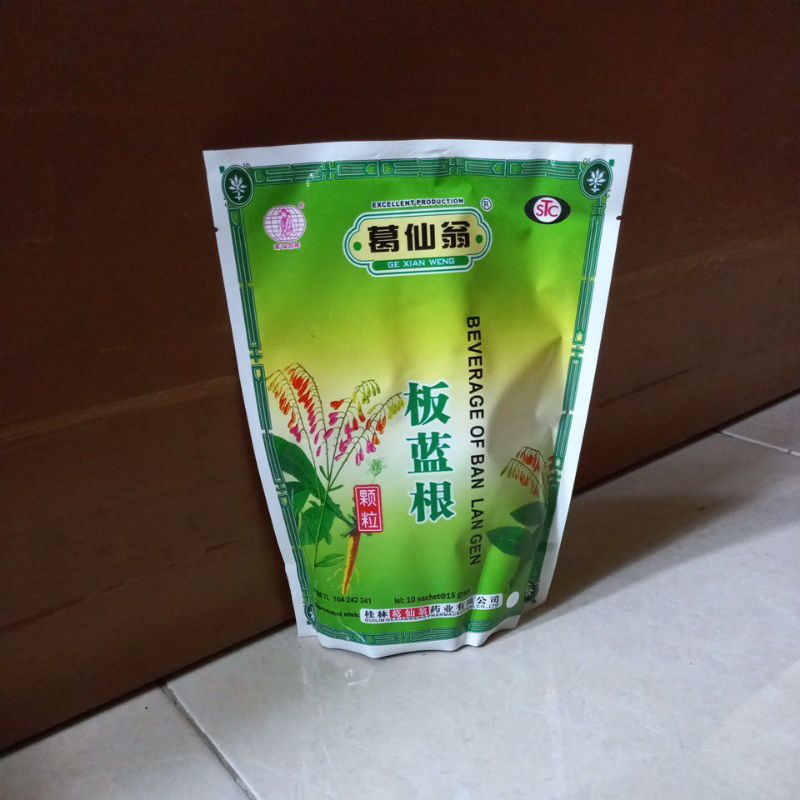 

Beverage Of Ban Lan Gen (Ge Xian Weng) 10 sachet @ 15gr Exp. 17.03.2026