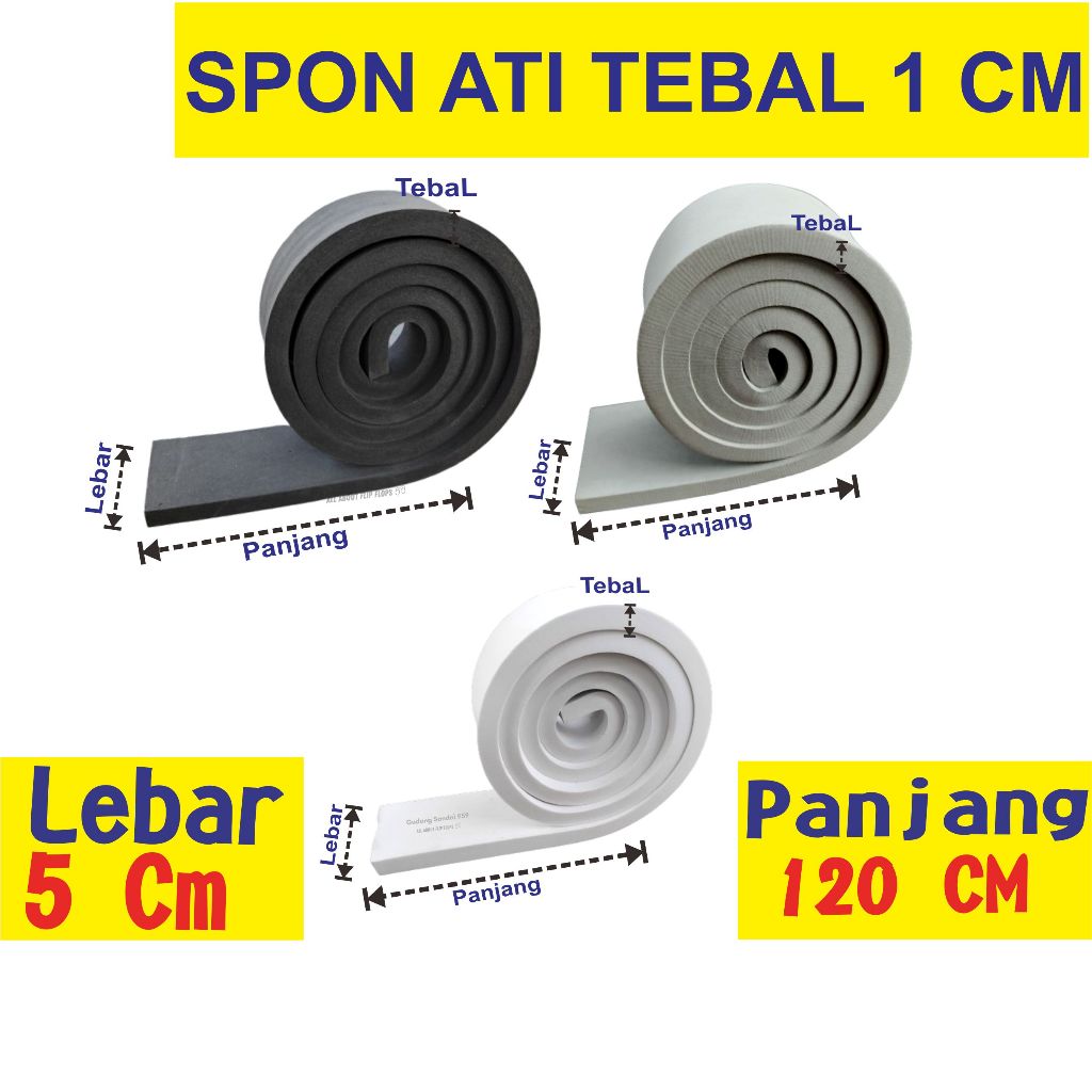 ( LIMBAH ) SPON ATI / BUSA ATI TEBAL 1 CM UNTUK LIS KACA, BAK MOBIL, MATRAS YOGA / LANTAI, PEREDAM, 