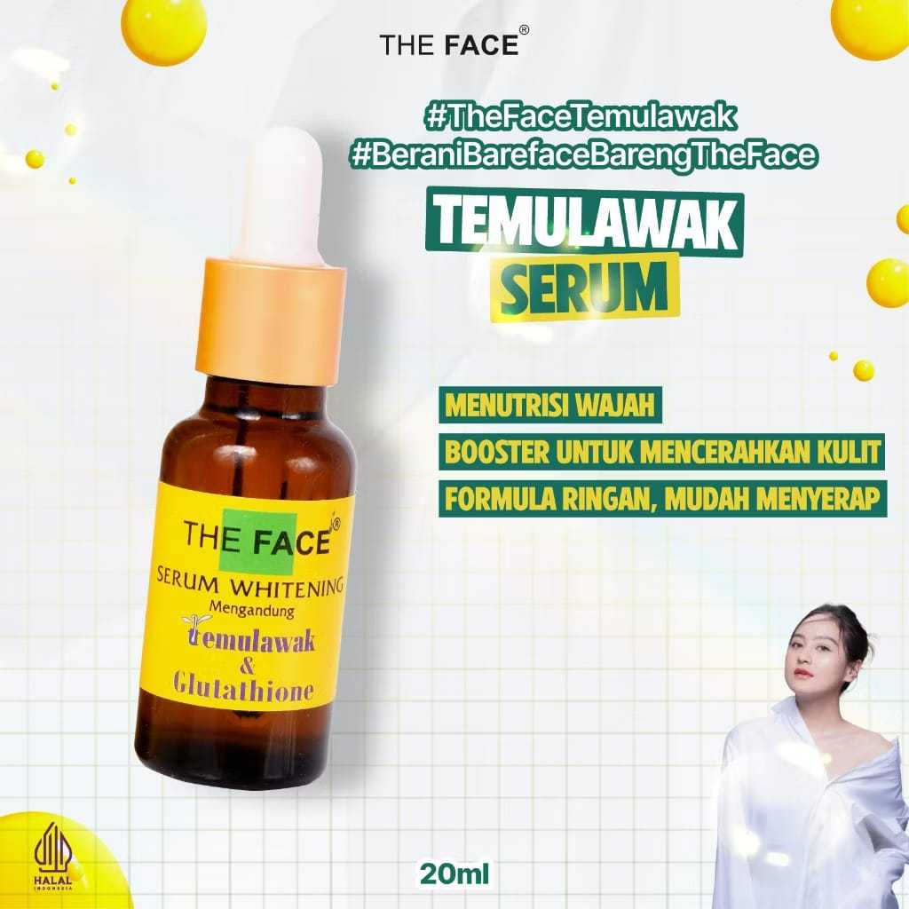 HE FACE Temulawak Whitening Serum with Glutathione 20ml - Serum Perawatan Kulit Wajah