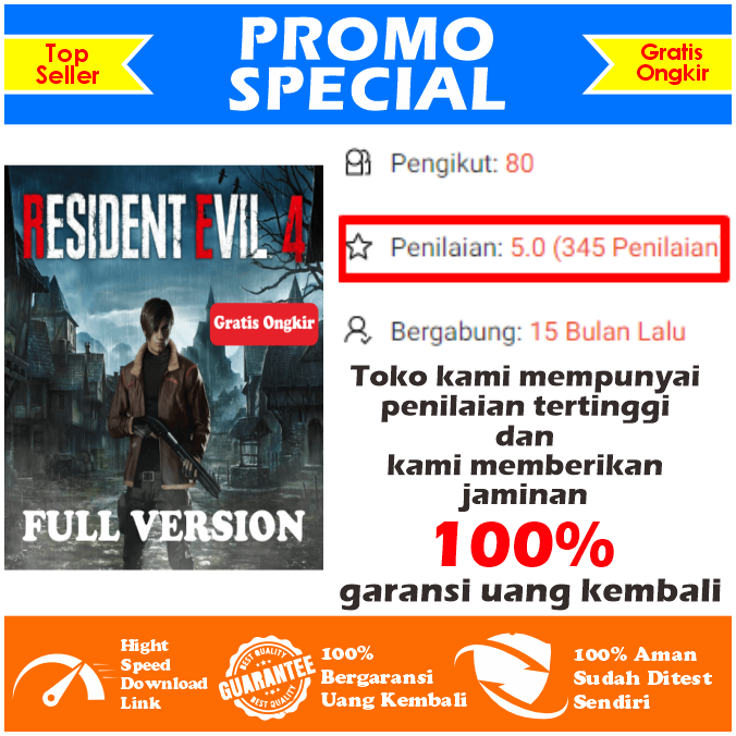 [PROMO BELI 1 GRATIS 1] Resident Evil 4 Ultimate HD Edition Project HD - PC Game Adventure Shoot - D