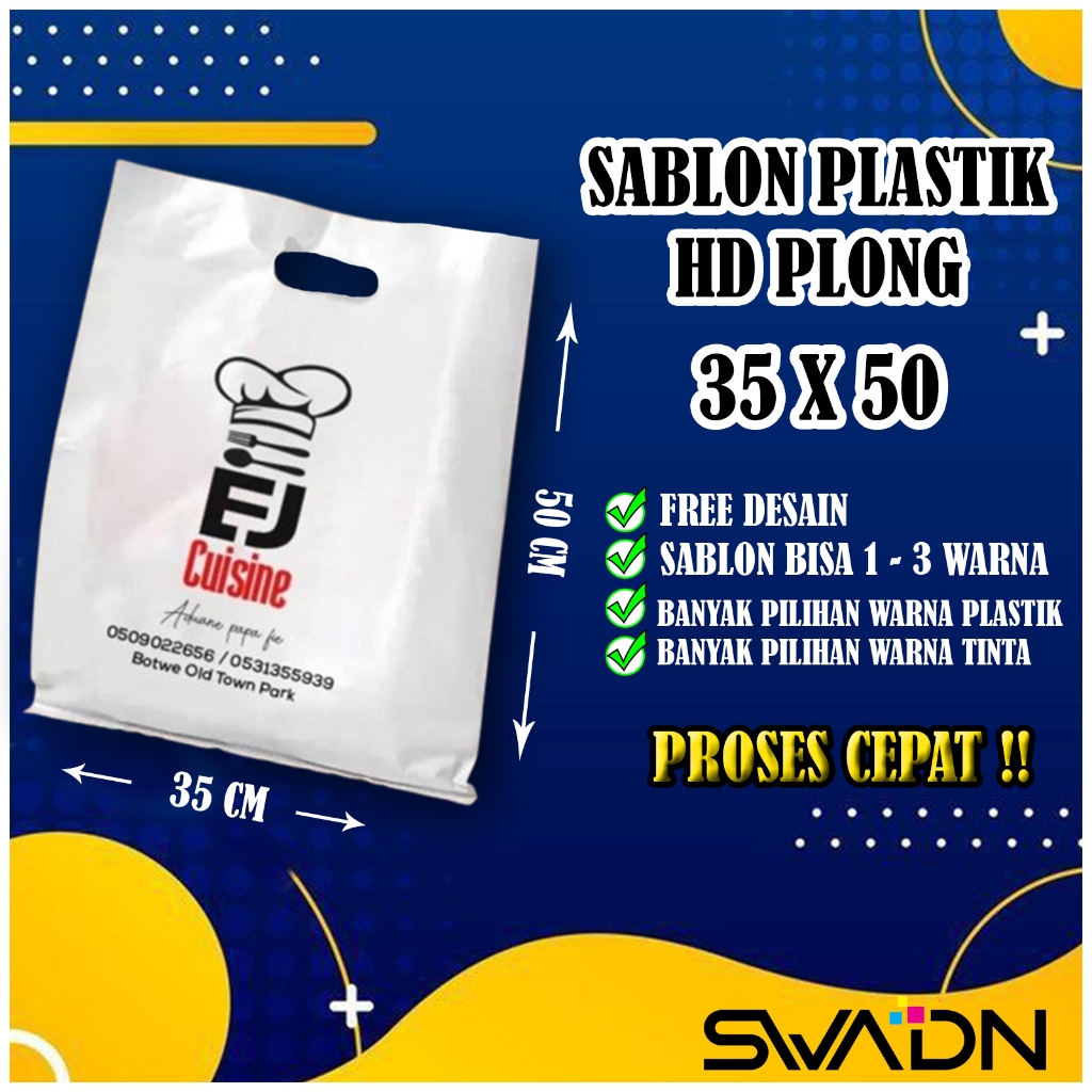 

SABLON HD PLONG 35X50 / CUSTOM HD PLONG 35X50/ HD PLONG 35X50 / PLASTIK PACKING / PLASTIK BAJU