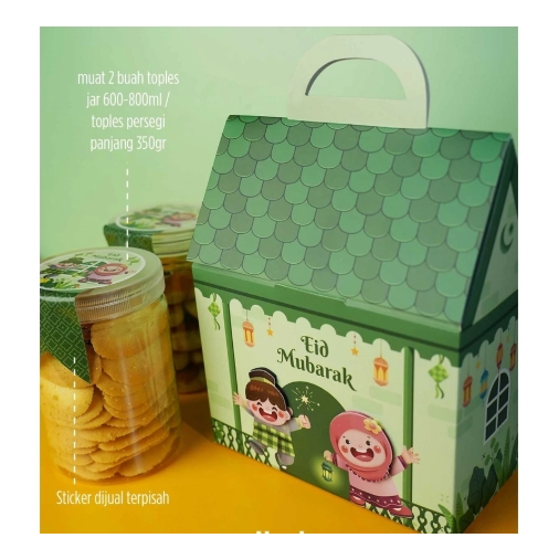 

BOX hampers idul fitri isi 5 PCS / Box kue lebaran toples tabung 600 / 800 ml / toples persegi panjang 450gr