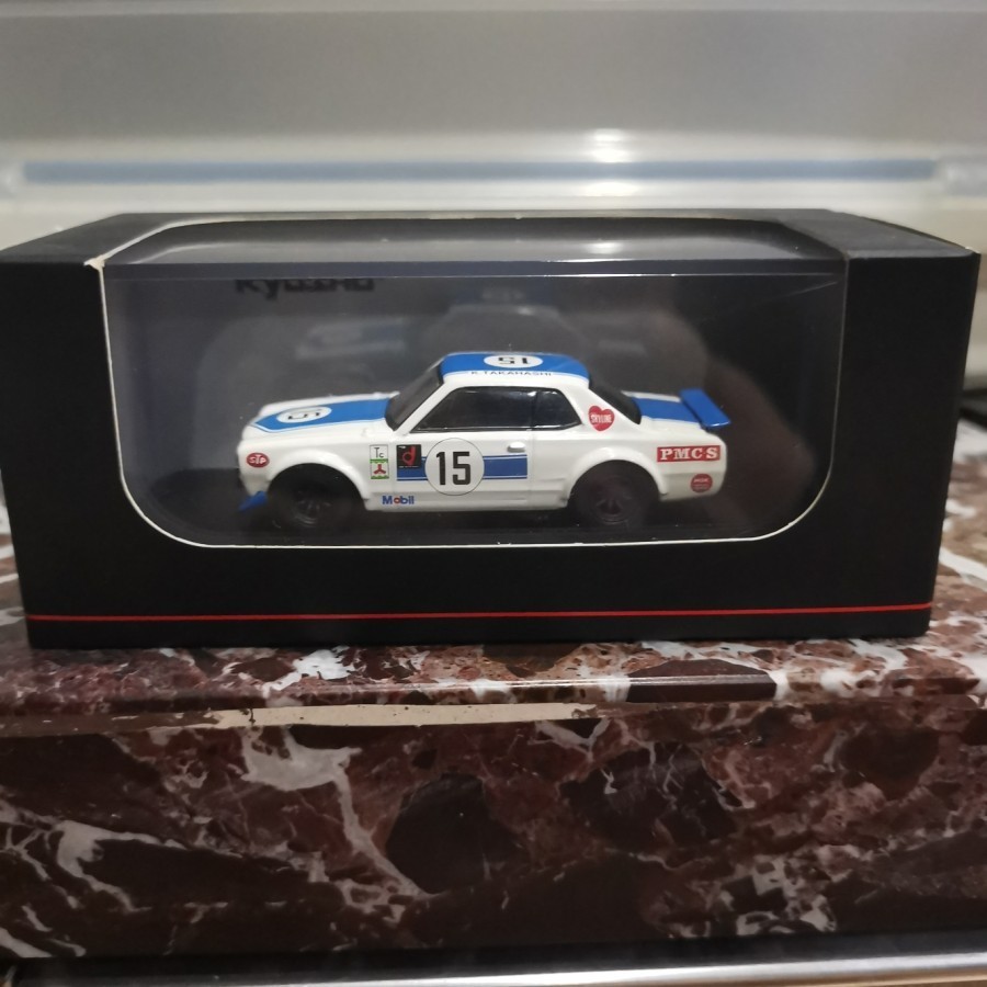 Kyosho 1 64 Nissan Skyline 2000 GTR KPGC10 Biru Putih Hako Hakosuka