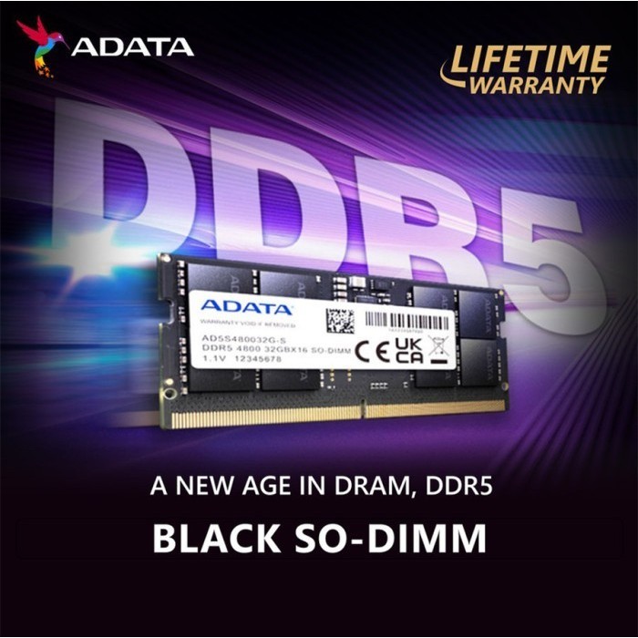 RAM ADATA DDR5 8GB 16GB 32GB 5600MHz SINGLE SODIMM | Memory Laptop