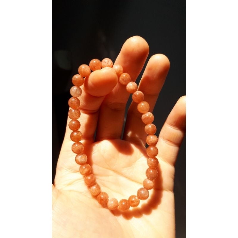 Natural Sunstone Crystal Bracelet/Gelang Sunstone