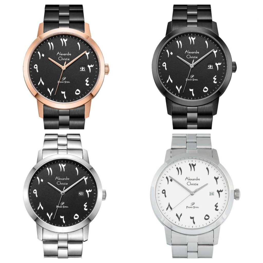 Jam Tangan Pria Alexandre Christie Primo Steel AC 1007 Garansi Resmi 1 Tahun dial Arabic Stainless S