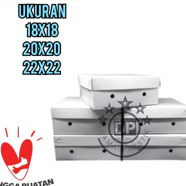 Dus Kotak Nasi Tebal Box Kue Cake Katering Ukuran 18x18 20x20 22x22 Mika Dus Kantong Dus Motif Polos