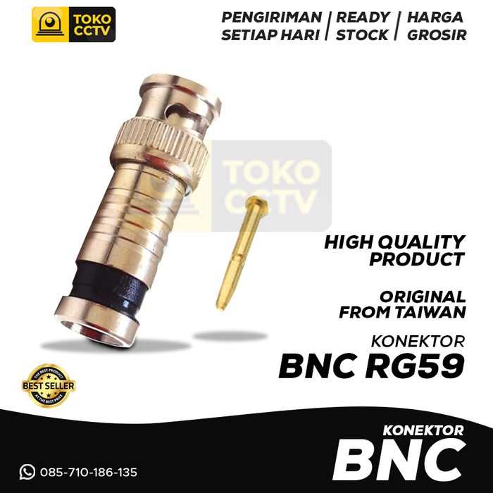 Konektor BNC Compression Rg59/Rg6 Berkualitas Tinggi