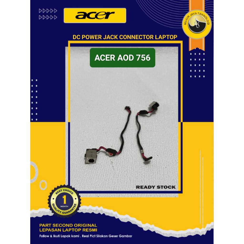 DC Power Jack Connector Konektor  Laptop Acer Aspire One AO 756 V5 121 V5 131 Original Second Normal
