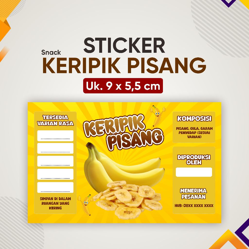 

Keripik Pisang Sticker Uk. 9 x 5,5 cm