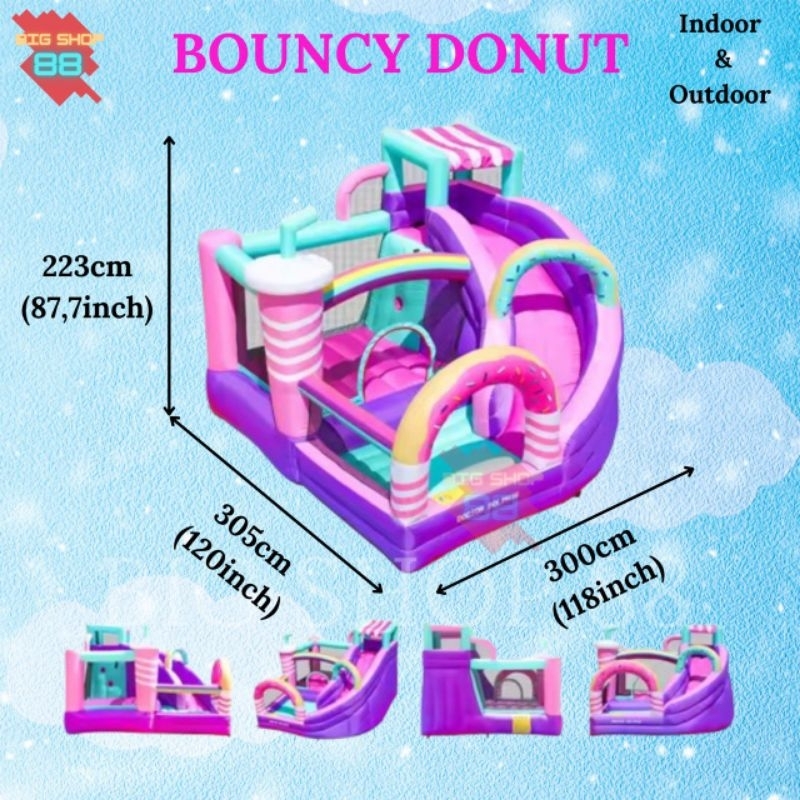 MAINAN ANAK ISTANA BALON BOUNCY CASTLE DONUT