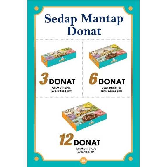 

5pcs dus donat motif 3 ukuran terbaru
