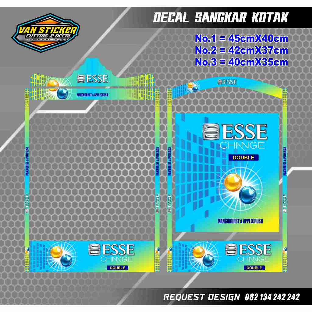 decal sangkar kotak esse biru